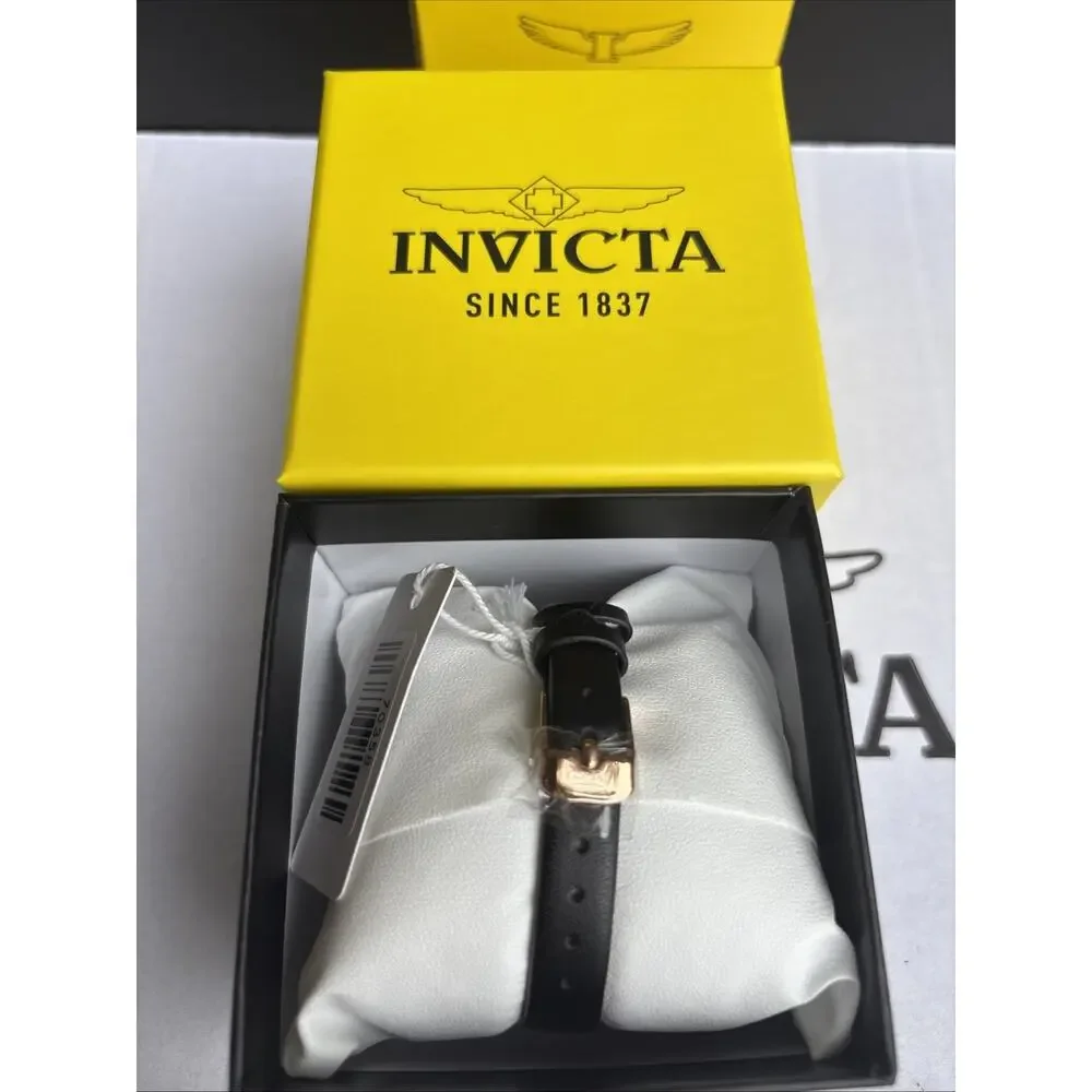 Invicta Celestial Lady 34mm Rose Gold Tone Case & Dial Black Band 70358